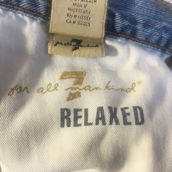 *HOST PICK* 7 FOR ALL MANKIND Standard Straight Distressed Blue Jeans Sz 33 x29 - Picture 11 of 16